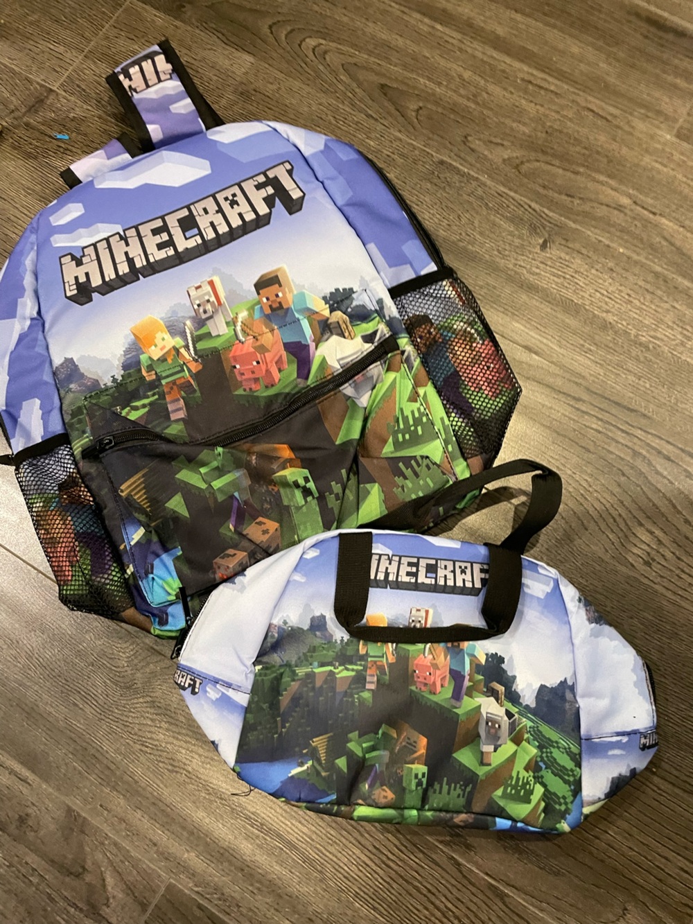 Minecraft Kids Backpack with Matching Lunch Bag